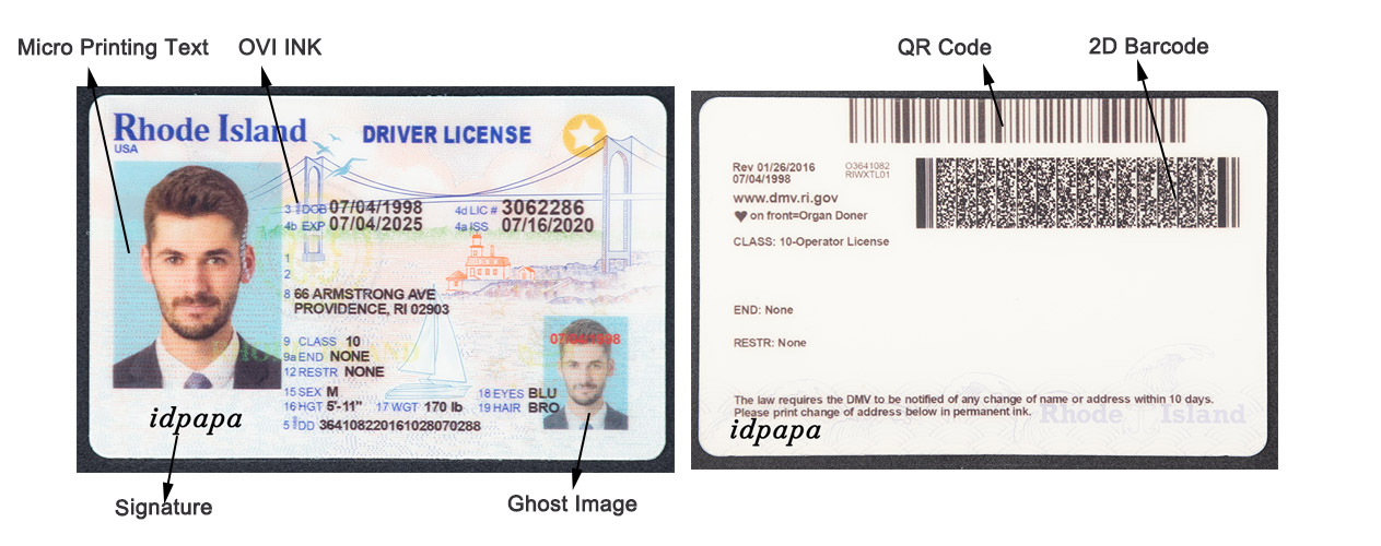 Custom Rhode Island Fake ID